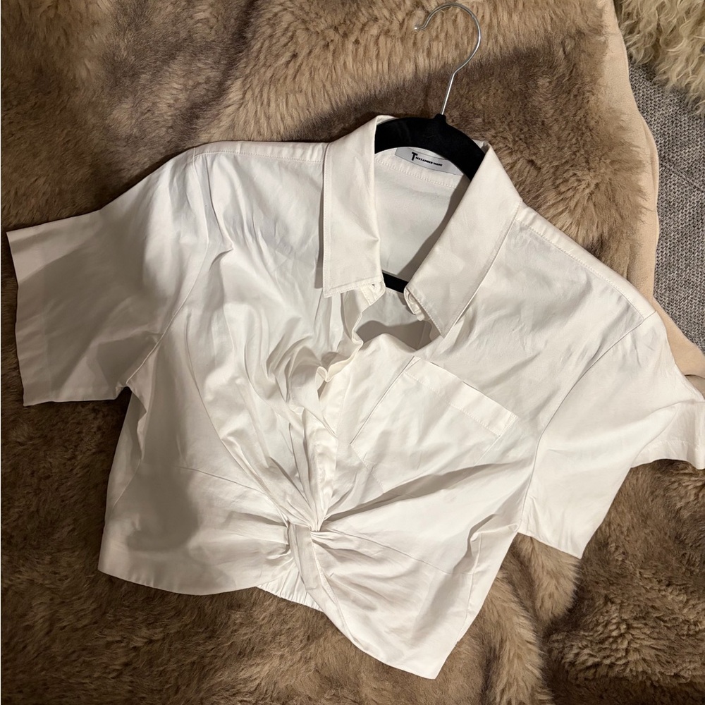 Alexander Wang Cream Knotted Button Down Shirt
